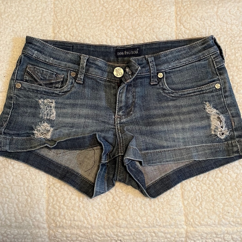 (3 for $20) See Thru Soul Jean Shorts